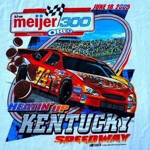 Vintage Kentucky speedway men’s tank top 2005 meijer 300 Oreo white size 2X